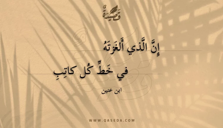 قصيدة إن الذي ألغزته