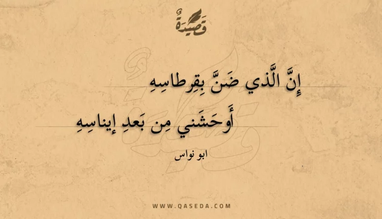 قصيدة إن الذي ضن بقرطاسه