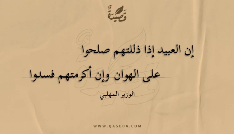 قصيدة إن العبيد إذا ذللتهم صلحوا