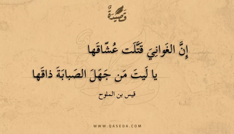قصيدة إن الغواني قتلت عشاقها