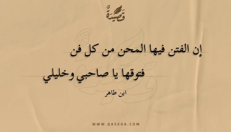 قصيدة إن الفتن فيها المحن من كل فن