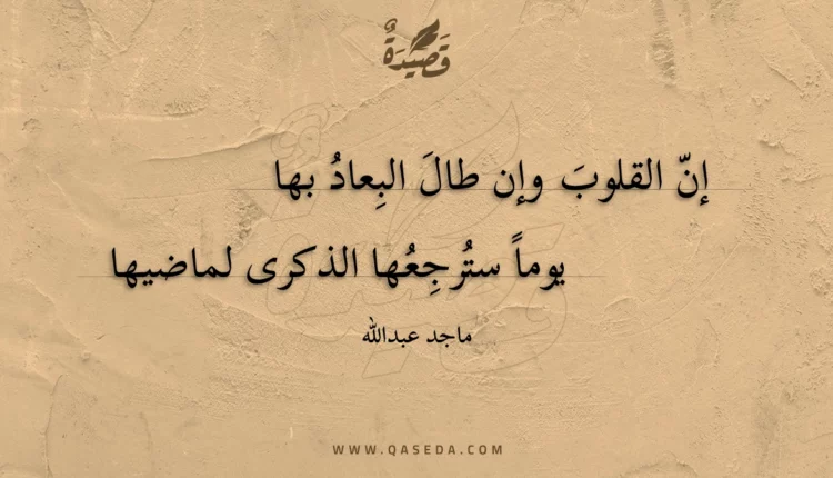 قصيدة إن القلوب وإن طال البعاد بها