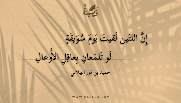 قصيدة إن اللتين لقيت يوم سويقة