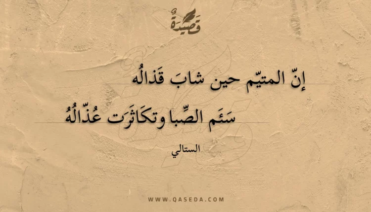 قصيدة إن المتيم حين شاب قذاله