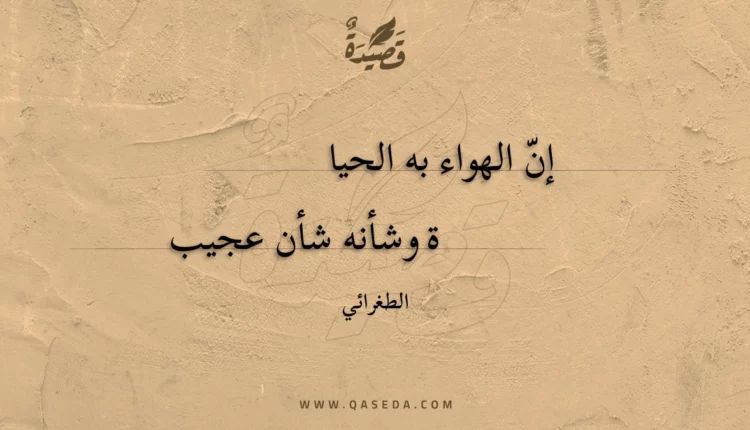 قصيدة إن الهواء به الحياة