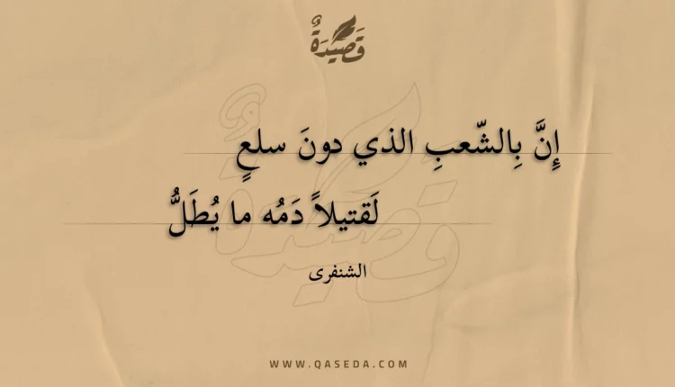 قصيدة إن بالشعب الذي دون سلع