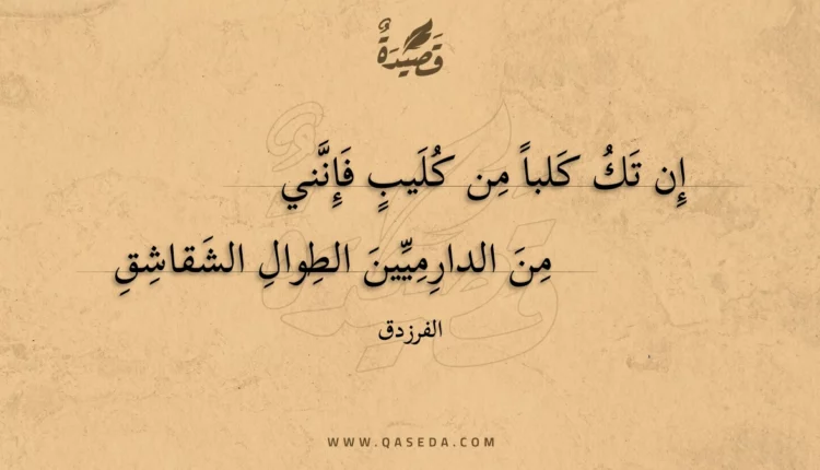 قصيدة إن تك كلبا من كليب فإنني