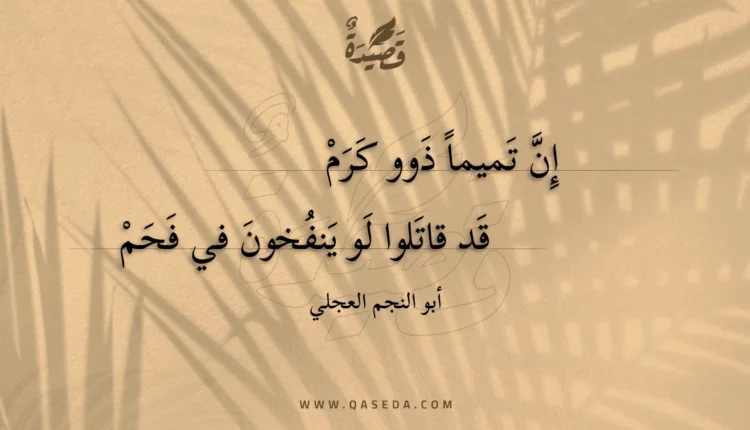 قصيدة إن تميما ذوو كرم