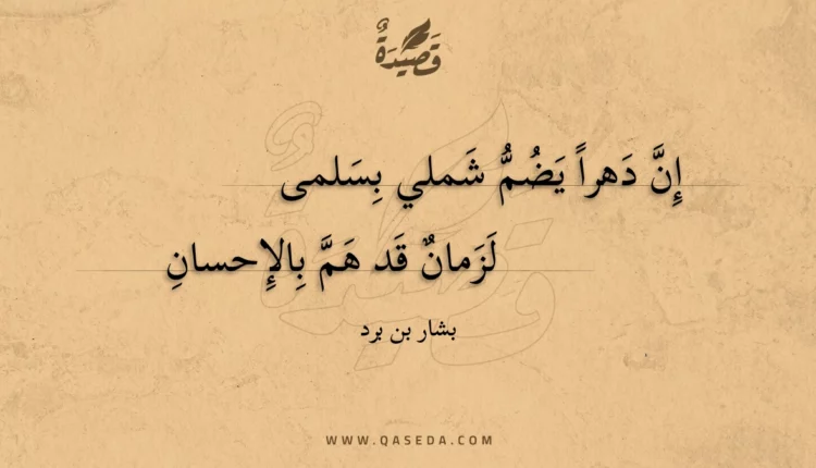 قصيدة إن دهراً يضم شملي بسلمى
