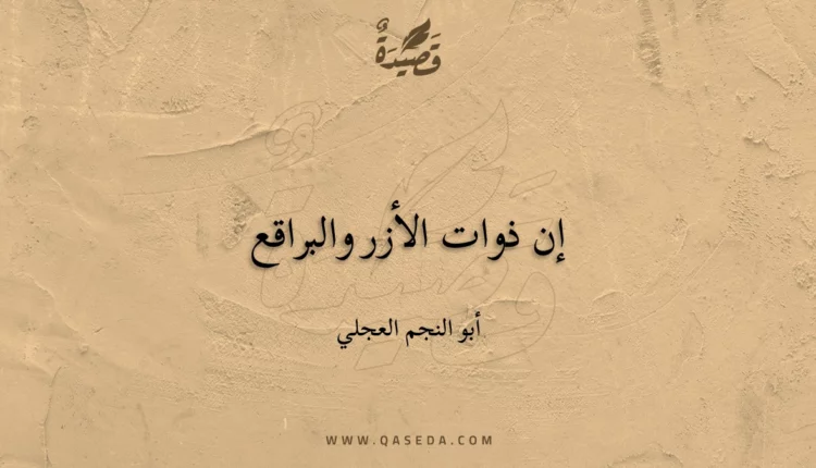 قصيدة إن ذوات الأزر والبراقع
