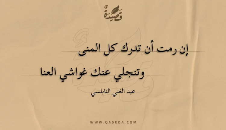 قصيدة إن رمت أن تدرك كل المنى