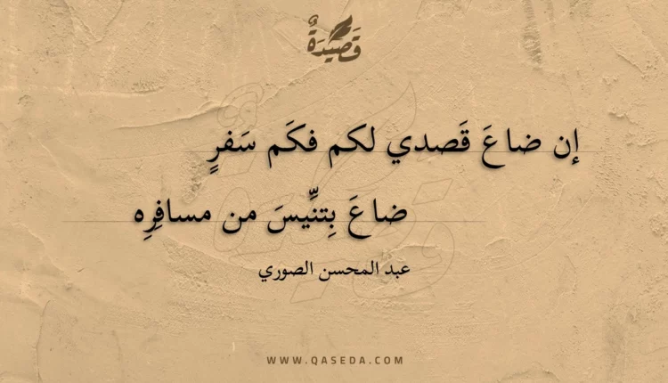 قصيدة إن ضاع قصدي لكم فكم سفر