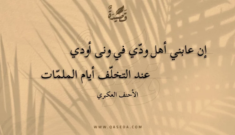 قصيدة إن عابني أهل ودي في ونى أودي