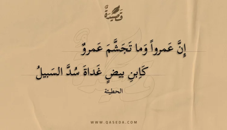 قصيدة إن عمروا وما تجشم عمرو