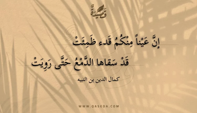 قصيدة إن عينا منكم قدء ظمئت
