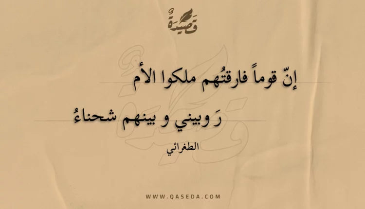 قصيدة إن قوما فارقتهم ملكوا الأم