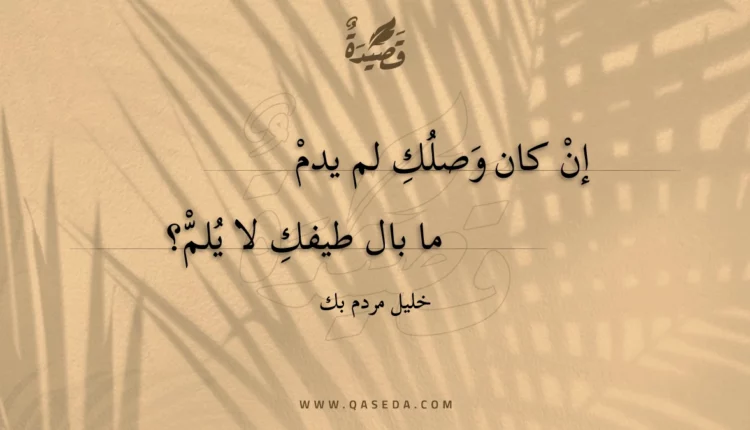 قصيدة إن كان وصلك لم يدم