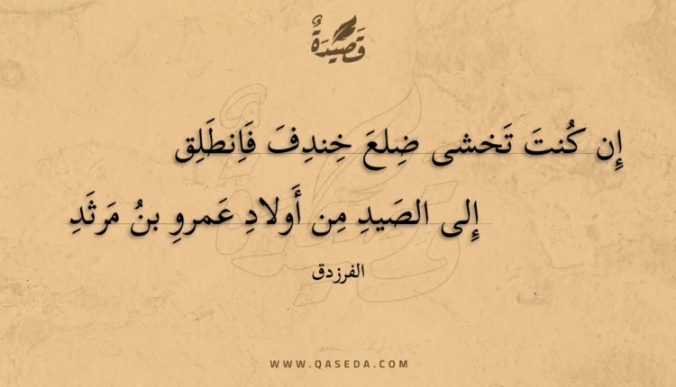قصيدة إن كنت تخشى ضلع خندف فانطلق