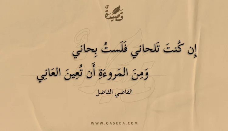 قصيدة إن كنت تلحاني فلست بحاني