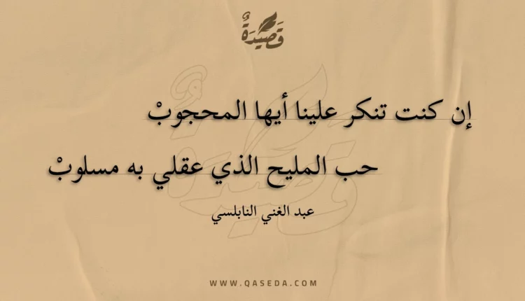 قصيدة إن كنت تنكر علينا أيها المحجوب