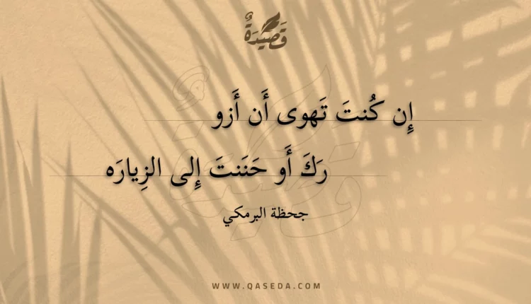 قصيدة إن كنت تهوى أن أزورك