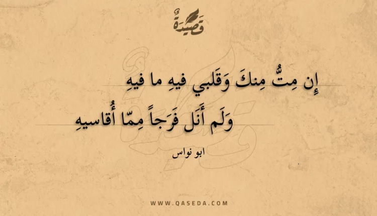قصيدة إن مت منك وقلبي فيه ما فيه