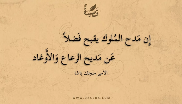 قصيدة إن مدح الملوك يقبح فضلا