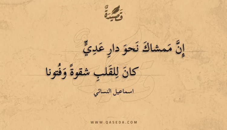 قصيدة إن ممشاك نحو دار عدي