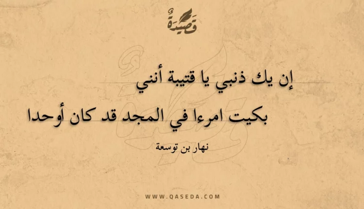 قصيدة إن يك ذنبي يا قتيبة أنني