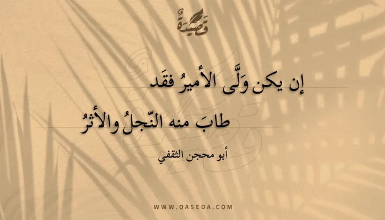 قصيدة إن يكن ولى الأمير فقد