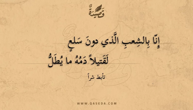 قصيدة إنا بالشعب الذي دون سلع