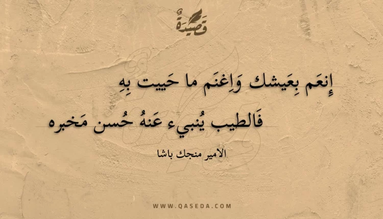 قصيدة إنعم بعيشك واغنم ما حييت به
