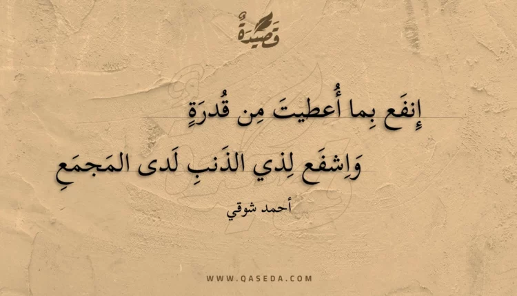 قصيدة إنفع بما أعطيت من قدرة