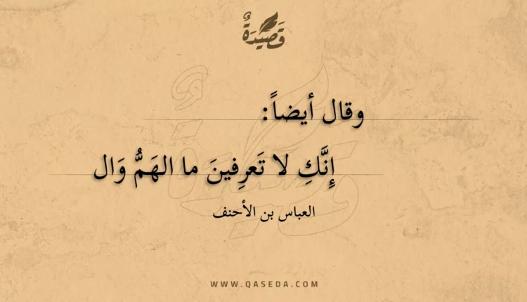 قصيدة إنك لا تعرفين ما الهم والغم