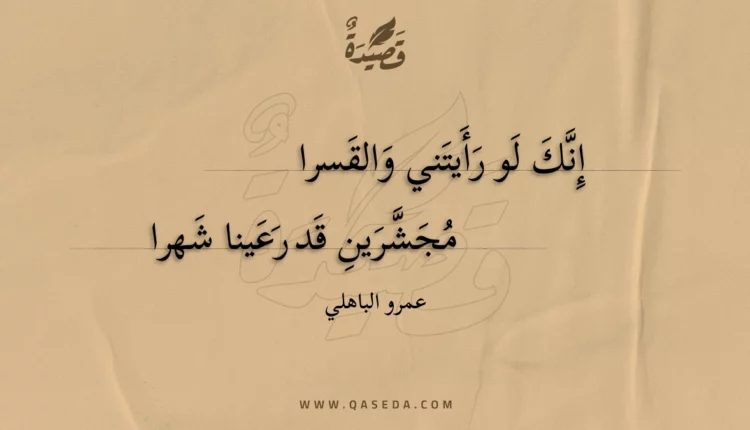قصيدة إنك لو رأيتني والقسرا