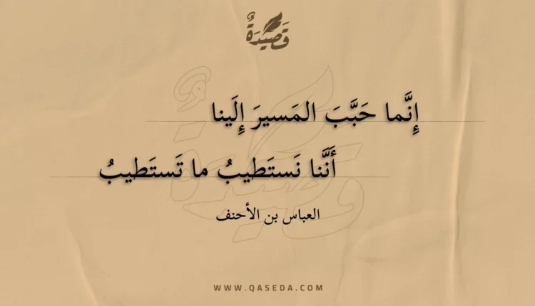 قصيدة إنما حبب المسير إلينا