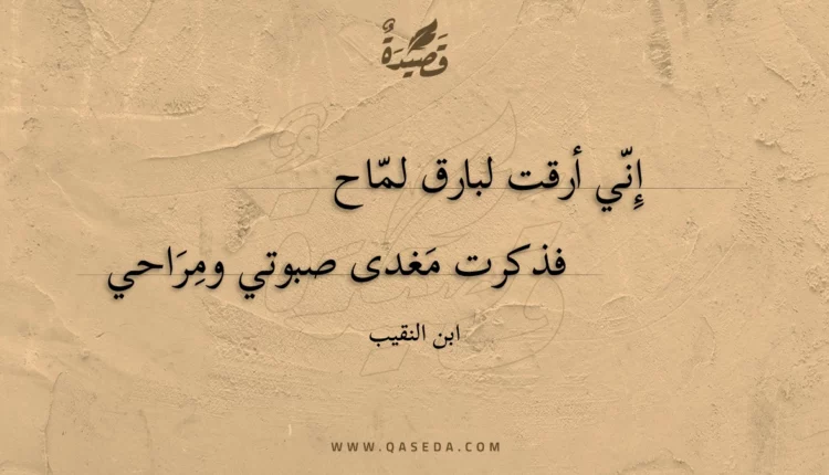 قصيدة إني أرقت لبارق لماح