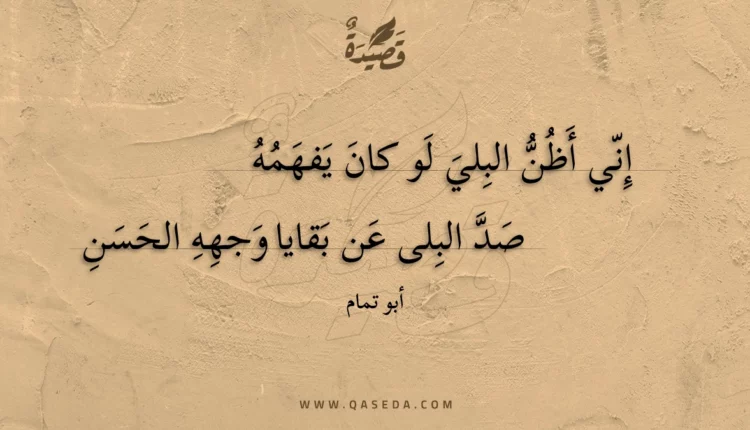 قصيدة إني أظن البلي لو كان يفهمه