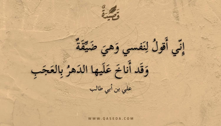 قصيدة إني أقول لنفسي وهي ضيقة