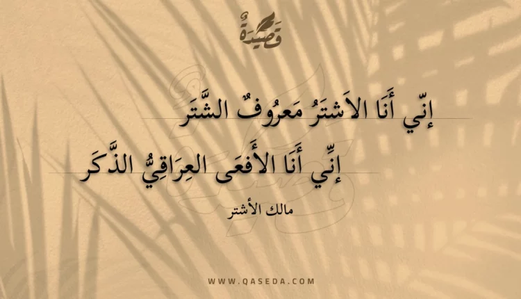 قصيدة إني أنا الاشتر معروف الشتر