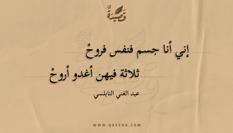 قصيدة إني أنا جسم فنفس فروح