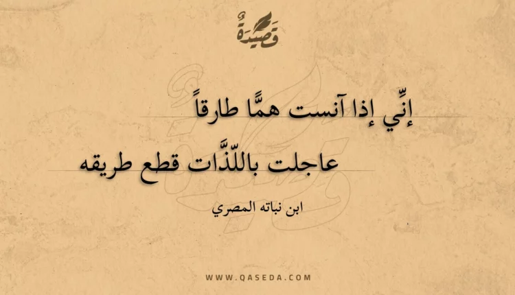 قصيدة إني إذا آنست هما طارقا