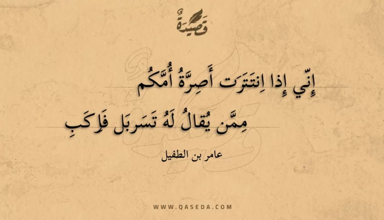 قصيدة إني إذا انتترت أصرة أمكم