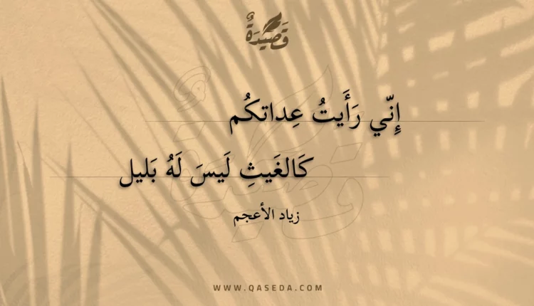 قصيدة إني رأيت عداتكم