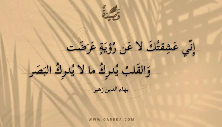 قصيدة إني عشقتك لا عن رؤية عرضت