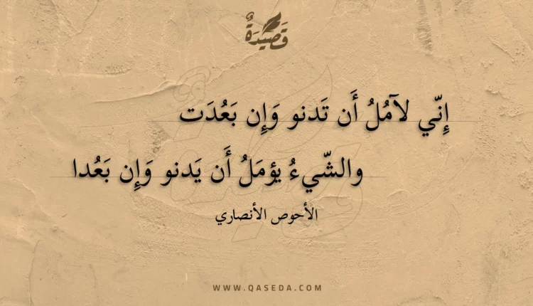 قصيدة إني لآمل أن تدنو وإن بعدت
