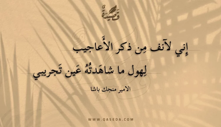 قصيدة إني لآنف من ذكر الأعاجيب