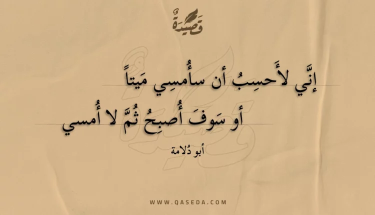 قصيدة إني لأحسب أن سأمسي ميتا