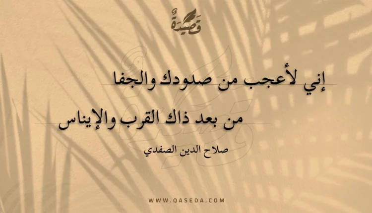 قصيدة إني لأعجب من صدودك والجفا