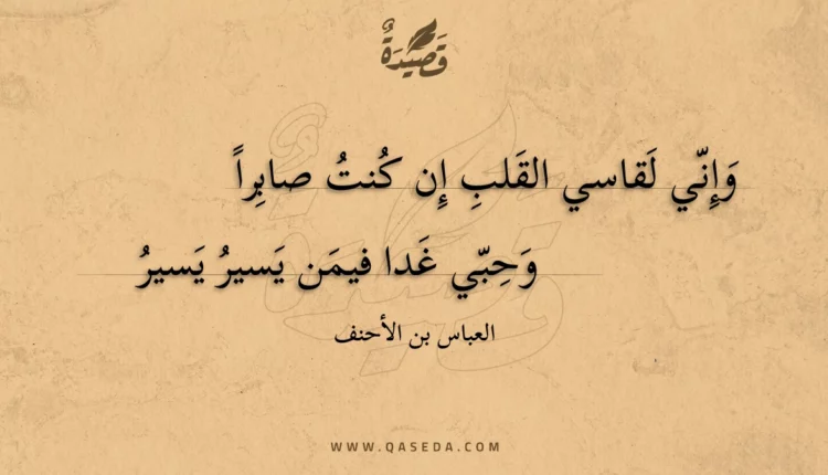 قصيدة إني لقاسي القلب إن كنت صابرا